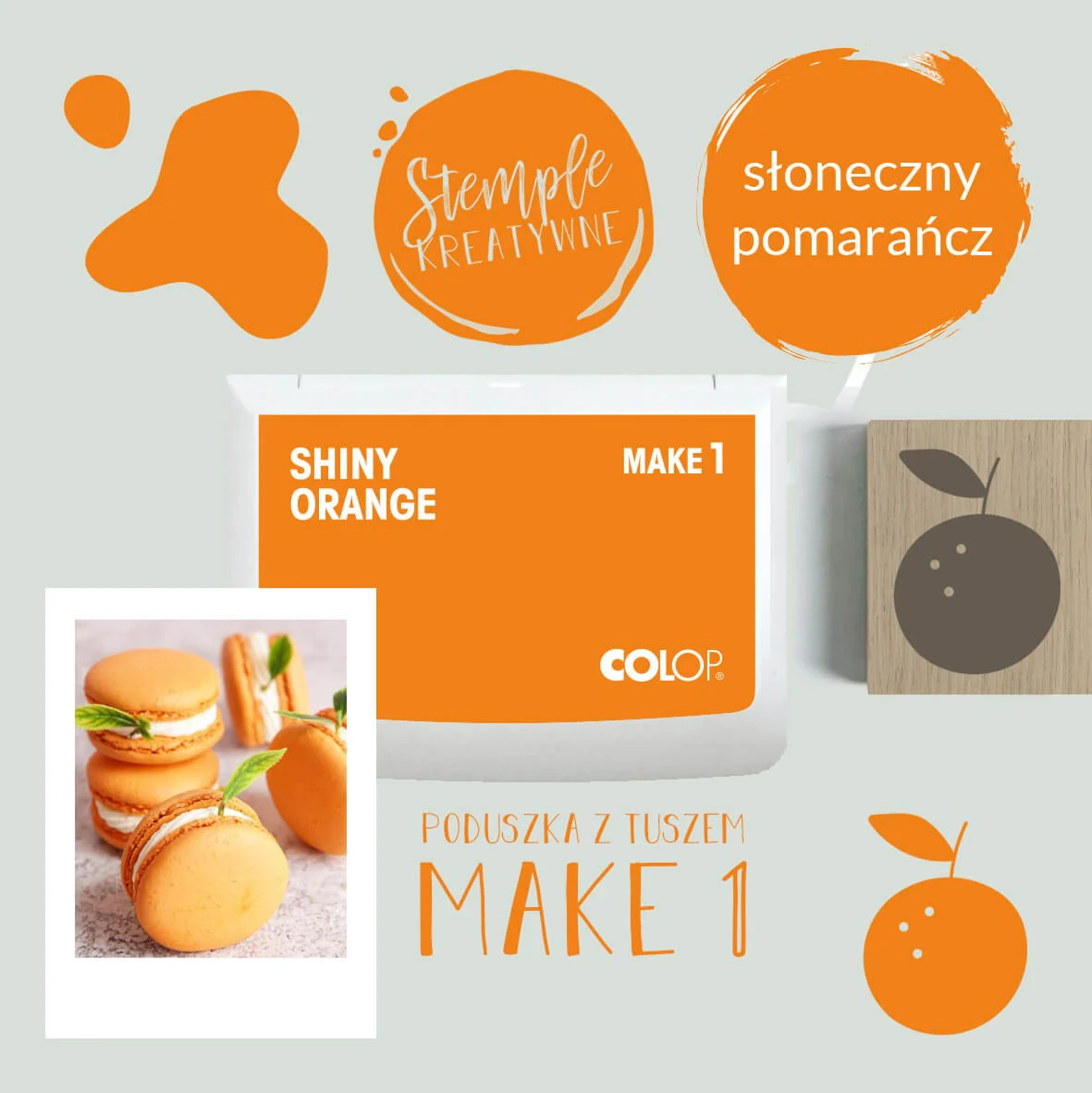 Poduszka do pieczątek | Słoneczny Pomarańcz - Image 2