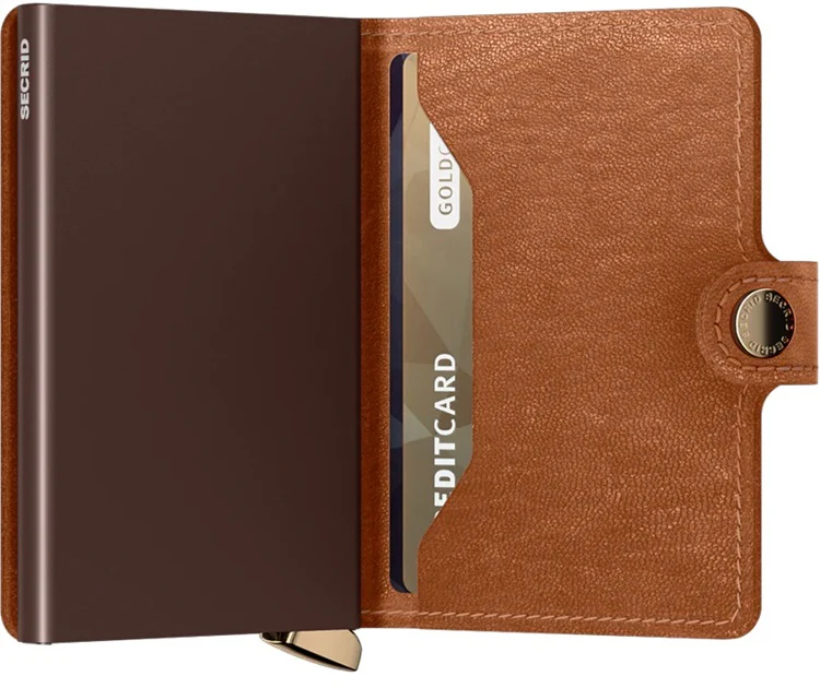 Portfel SECRID Premium Miniwallet Emboss Lines | Cognac - Image 3