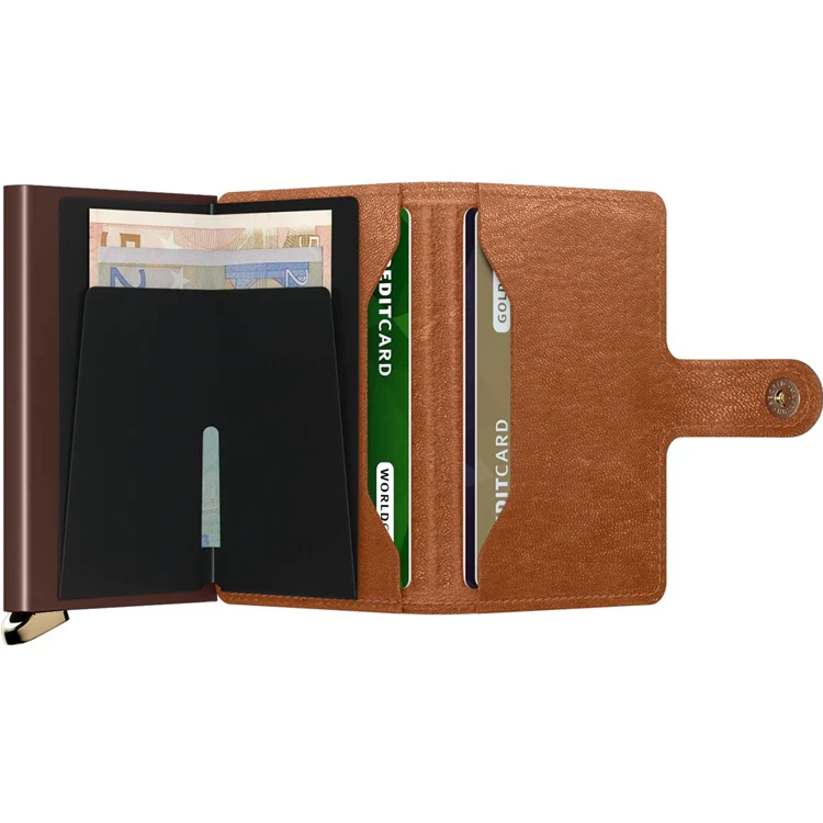 Portfel SECRID Premium Miniwallet Emboss Lines | Cognac - Image 4