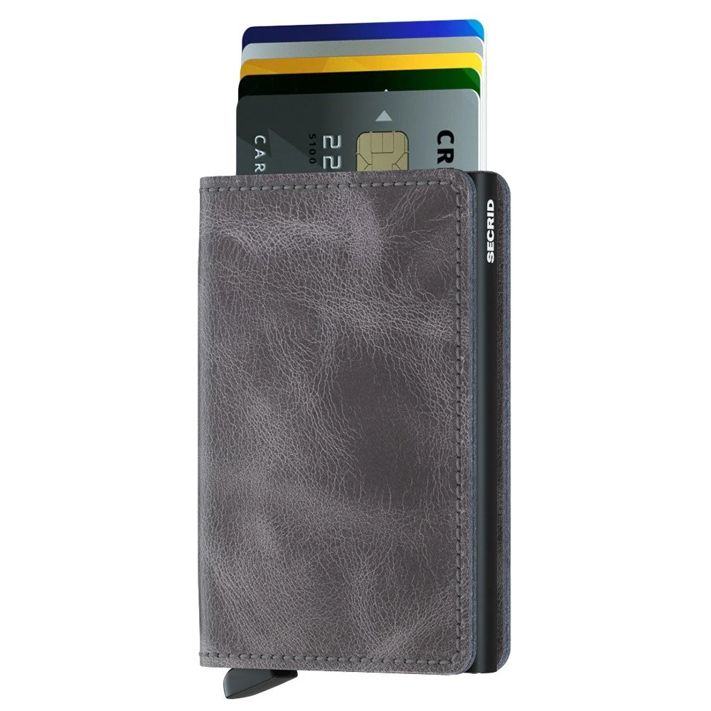 Portfel SECRID Slimwallet Vintage Grey Black - Image 2