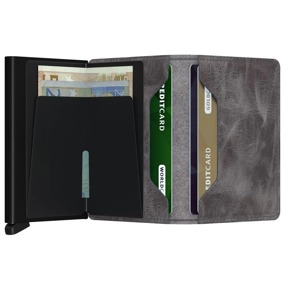 Portfel SECRID Slimwallet Vintage Grey Black - Image 3