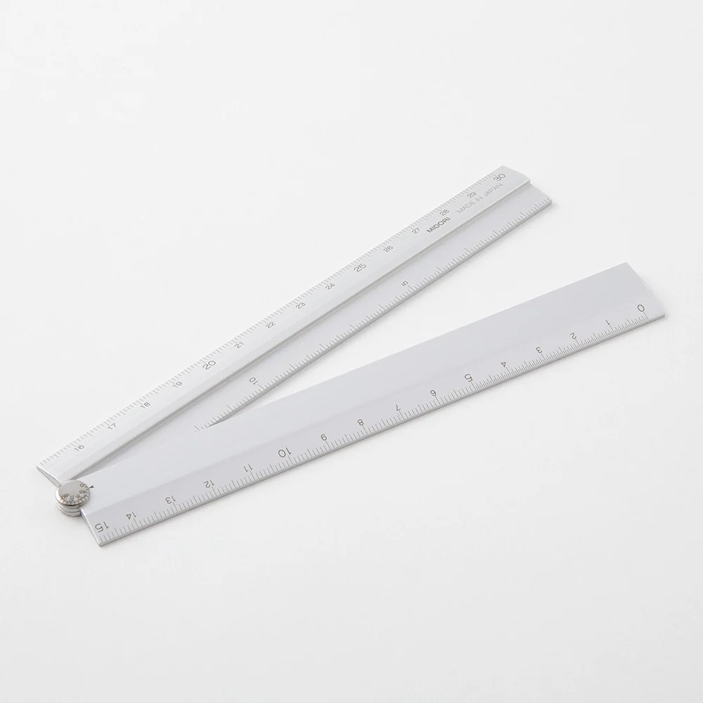 Składana linijka Midori aluminiowa 30 cm | Srebrna - Image 4