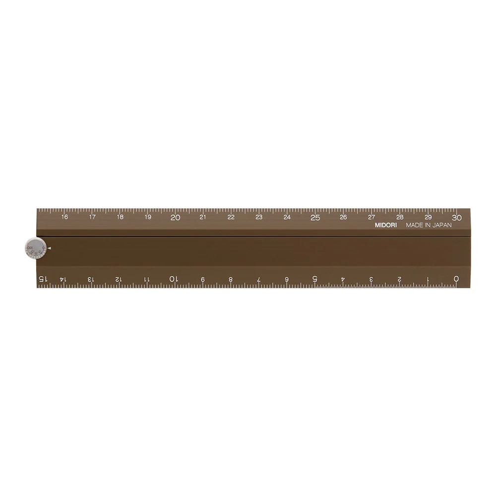 Składana linijka Midori aluminowa 30 cm | Brązowa - Image 2