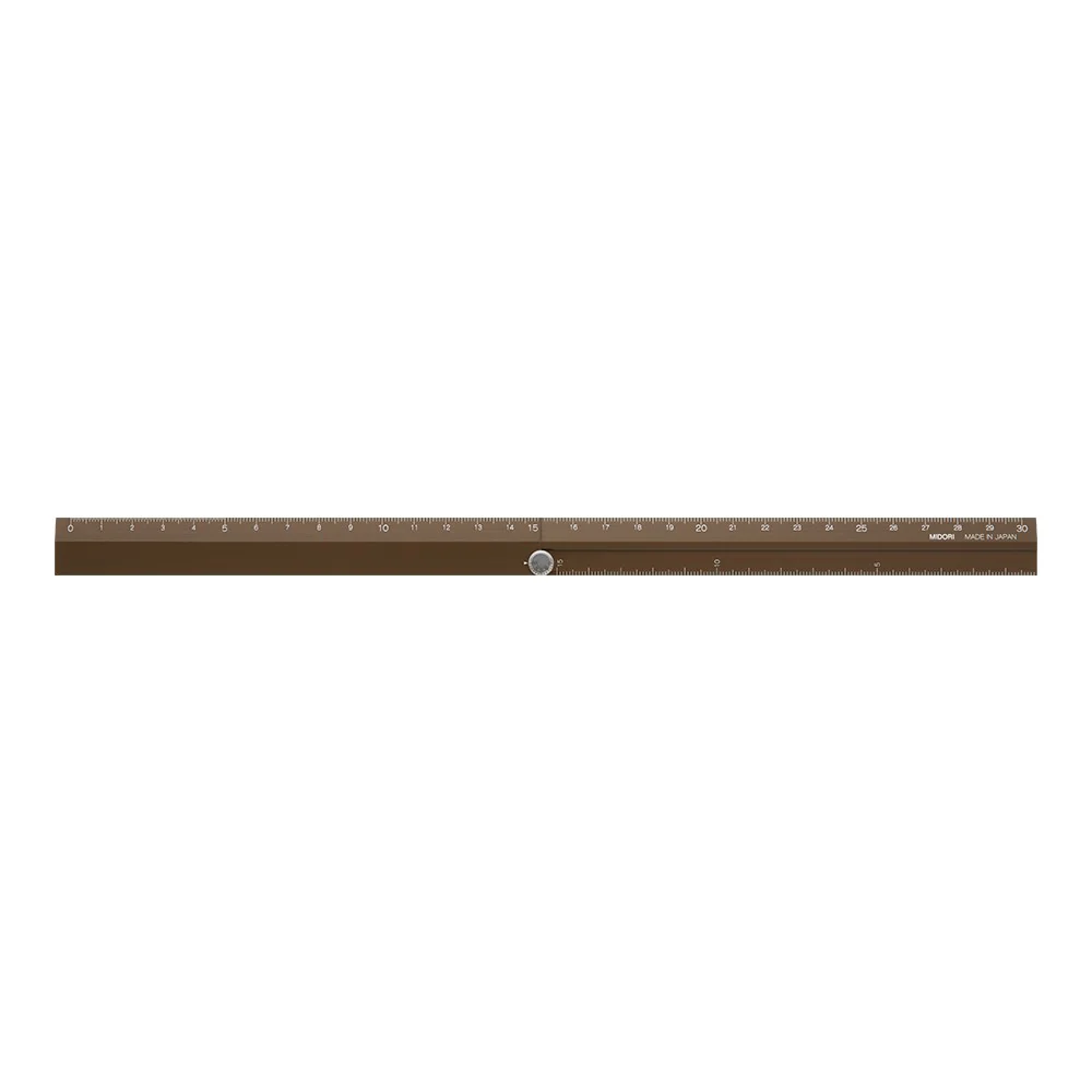 Składana linijka Midori aluminowa 30 cm | Brązowa - Image 3
