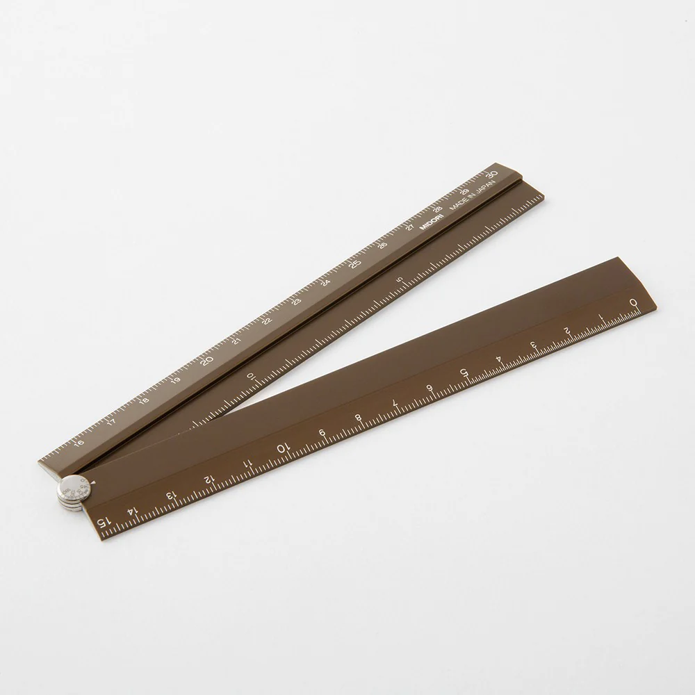 Składana linijka Midori aluminowa 30 cm | Brązowa - Image 4