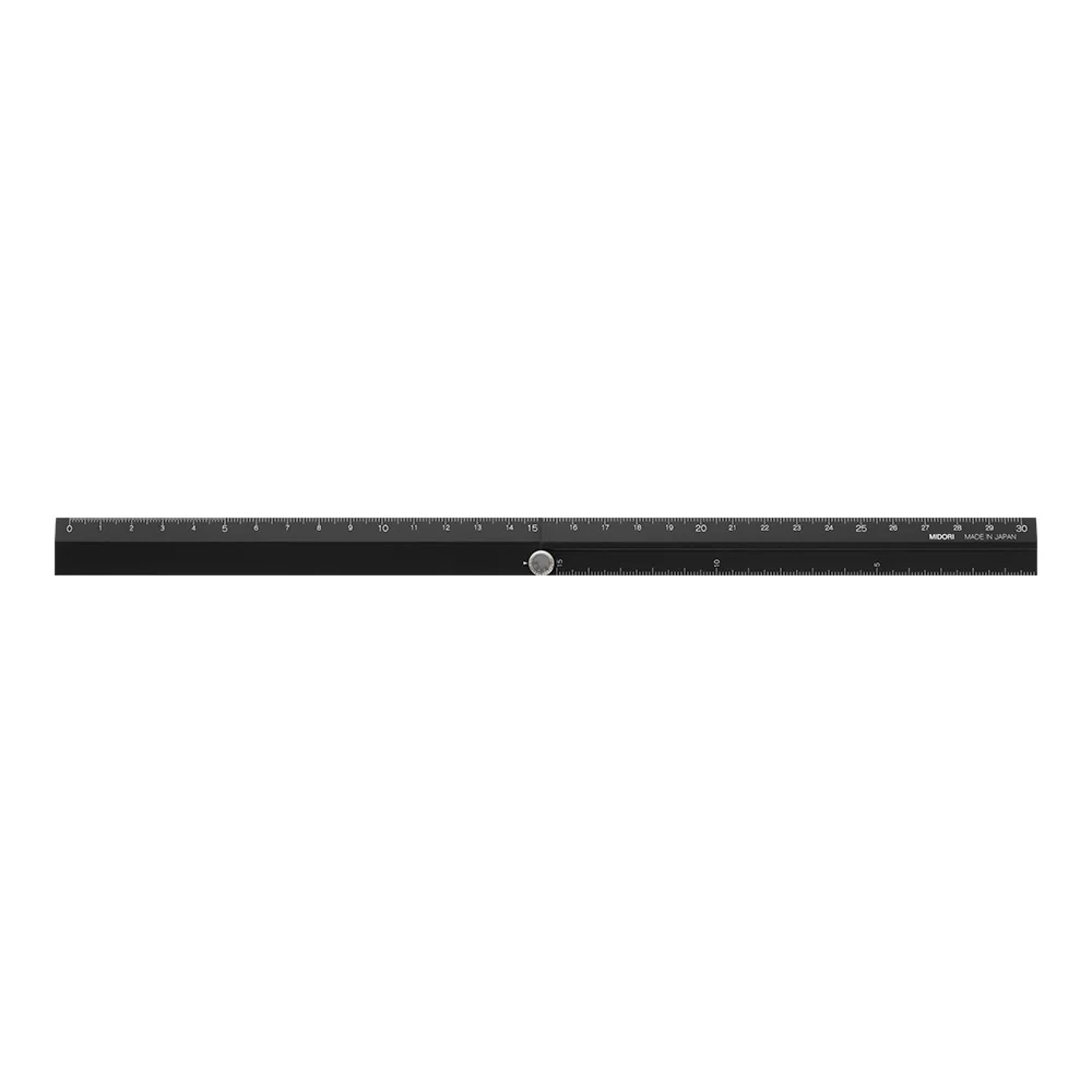 Składana linijka Midori aluminowa 30 cm | Czarna - Image 3