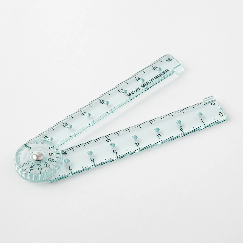 Składana linijka Midori plastikowa 16 cm | Błękitna | A - Image 2