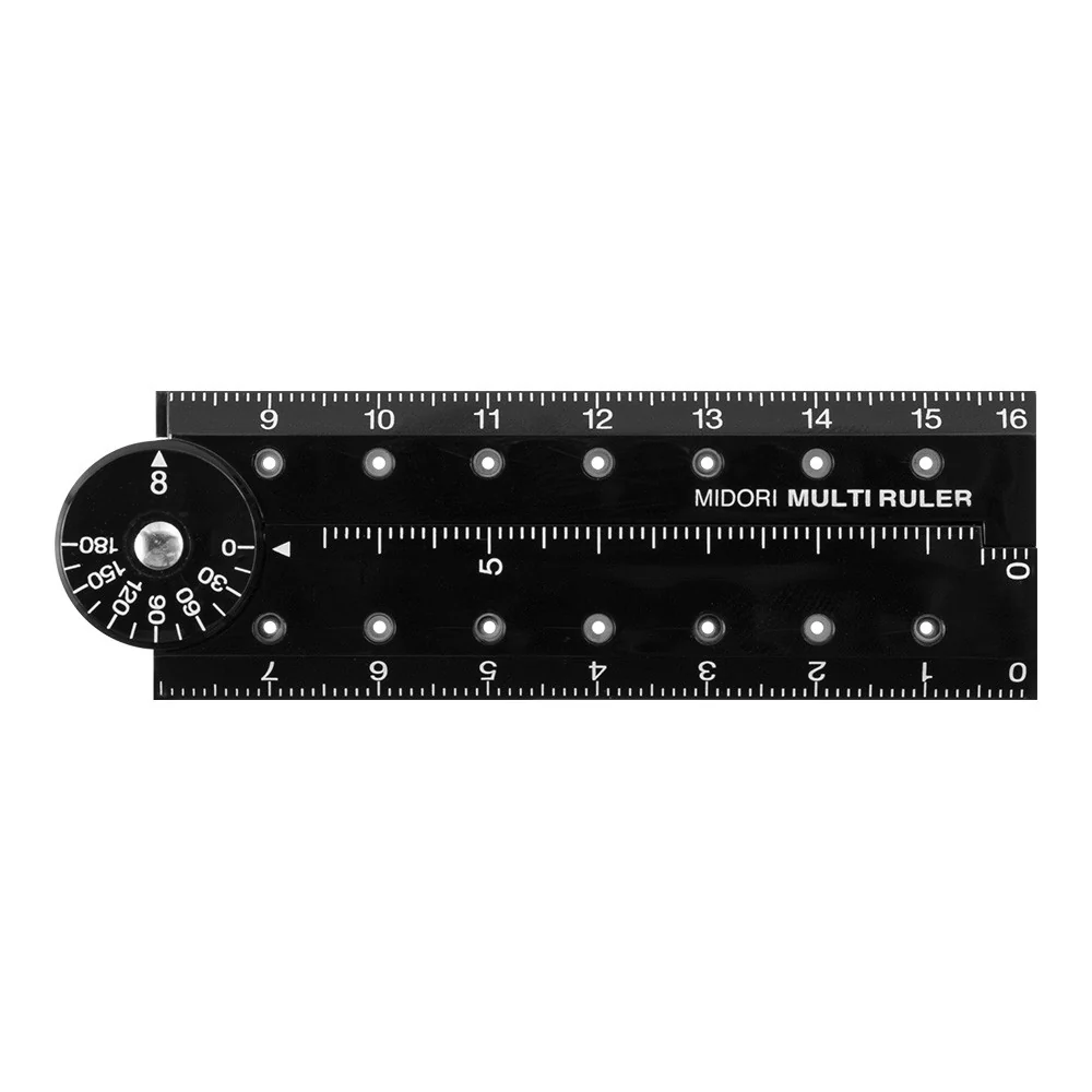 Składana linijka Midori plastikowa 16 cm | Czarna | A - Image 2