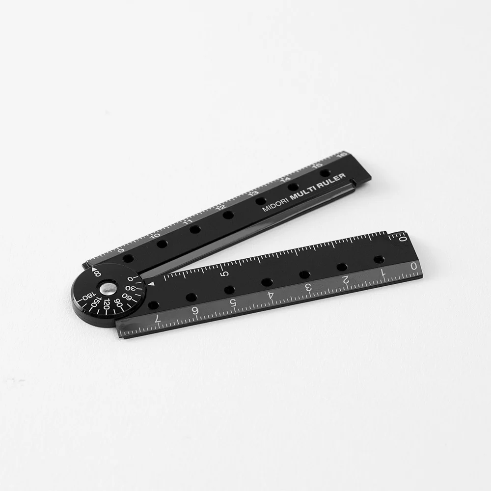 Składana linijka Midori plastikowa 16 cm | Czarna | A - Image 3