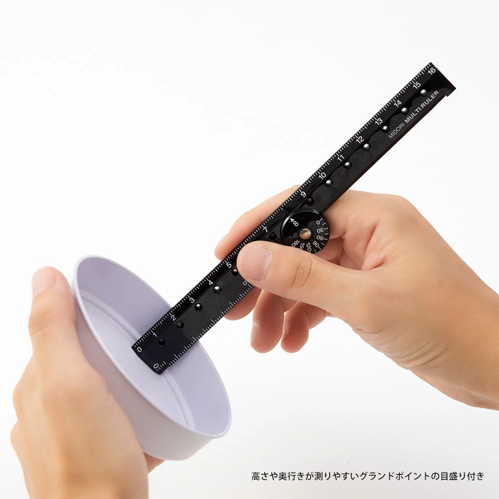 Składana linijka Midori plastikowa 16 cm | Czarna | A - Image 6