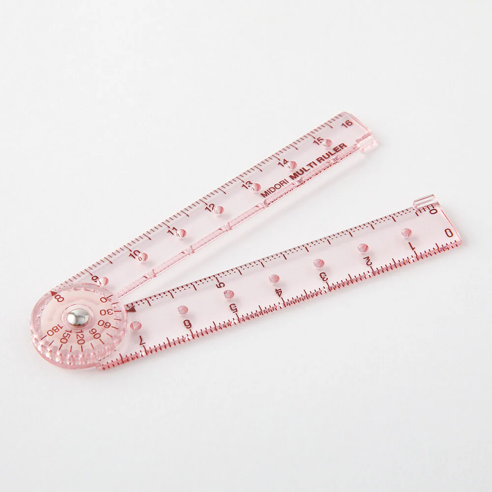 Składana linijka Midori plastikowa 16 cm | Różowa | A - Image 2