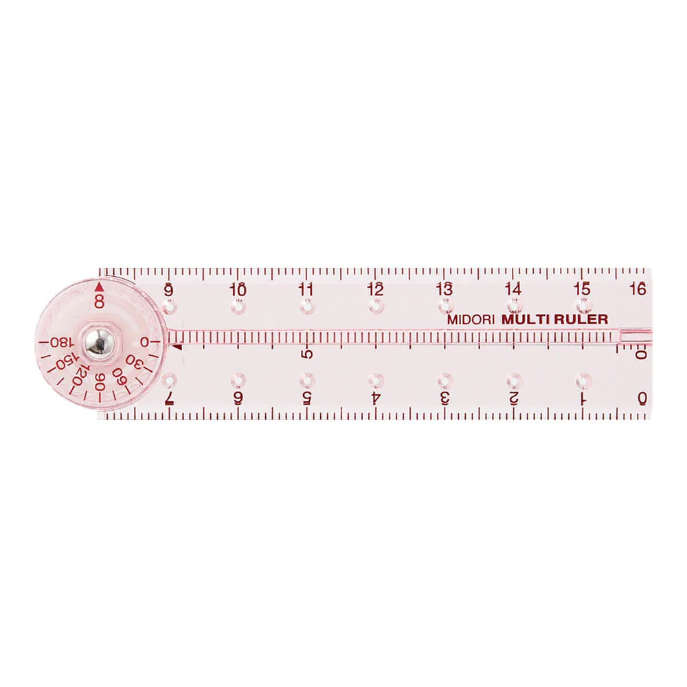 Składana linijka Midori plastikowa 16 cm | Różowa | A - Image 3