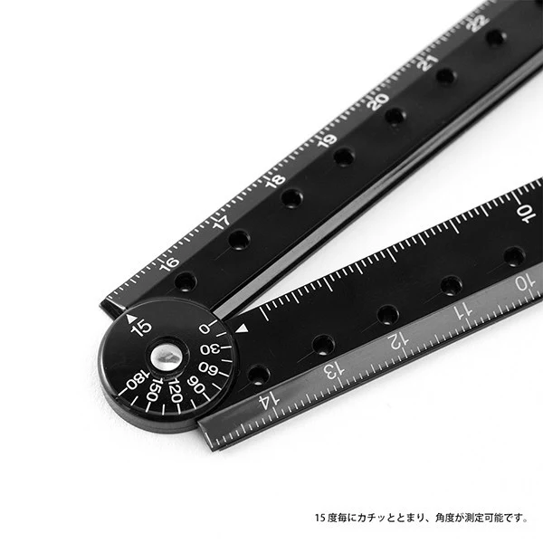 Składana linijka Midori plastikowa 30 cm | Czarna | A - Image 5