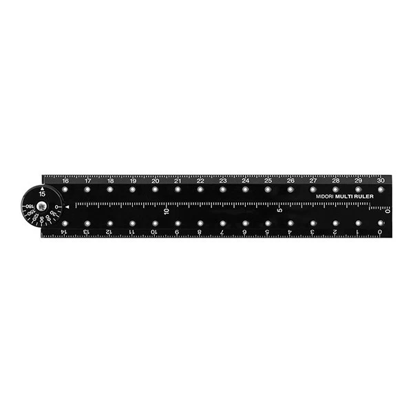 Składana linijka Midori plastikowa 30 cm | Czarna | A - Image 7