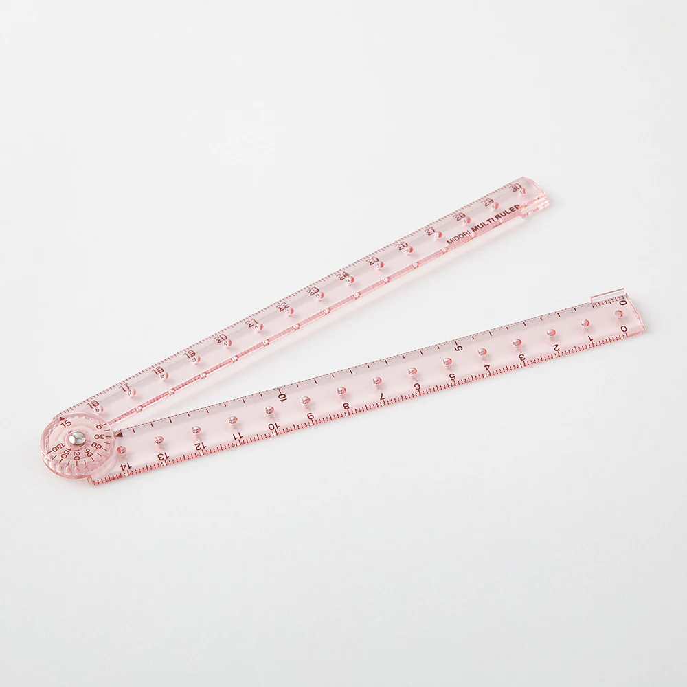 Składana linijka Midori plastikowa 30 cm | Różowa | A - Image 2
