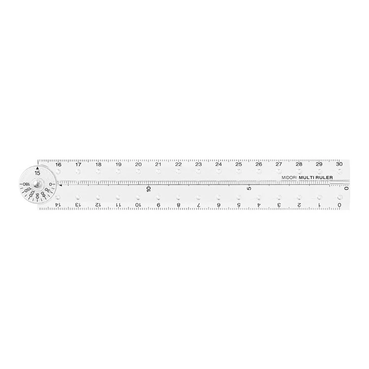 Składana linijka Midori plastikowa 30 cm | Transparentna | A - Image 2