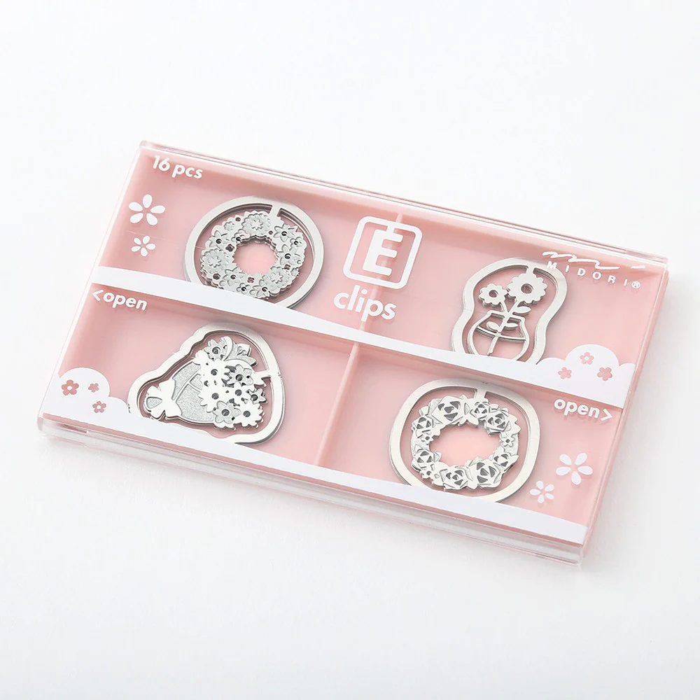 Spinacze do papieru Midori E-Clips | Kwiaty - Image 4