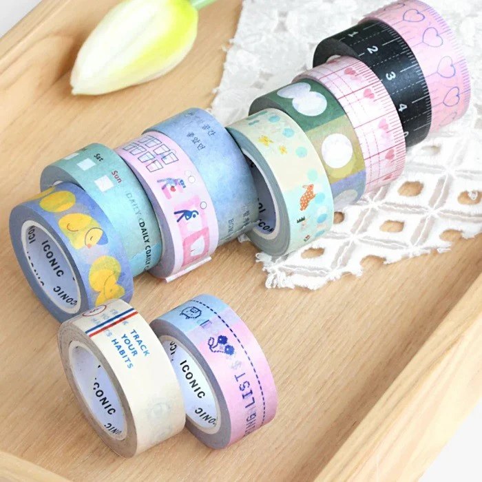 Taśma ICONIC Masking Tape | Różowa linijka z sercami - Image 2
