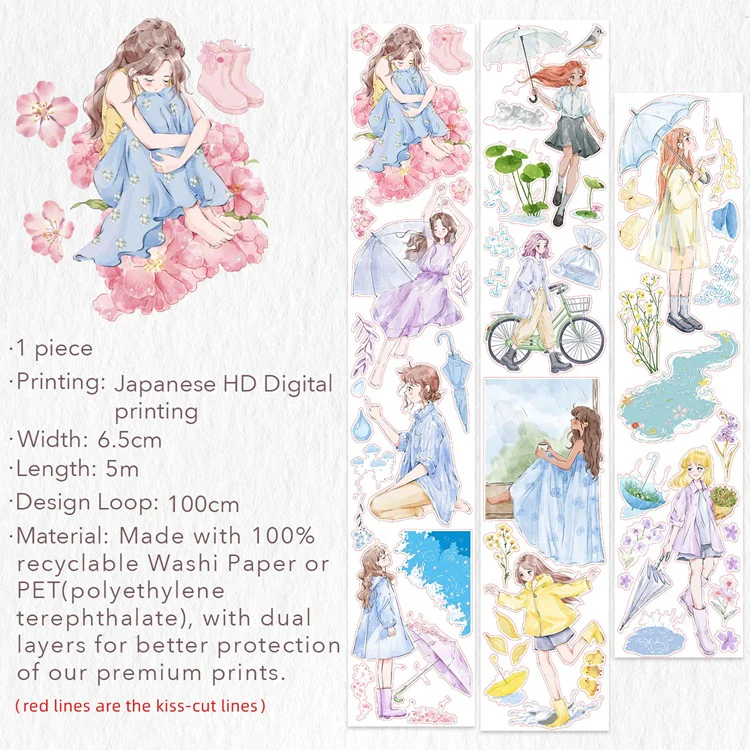 Taśma Washi Pre-Cut | Poranna rosa - Image 6