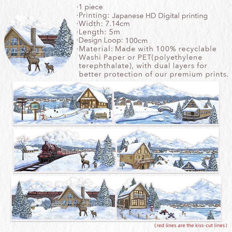 Taśma Washi Pre-Cut | Zimowy świat - Image 5