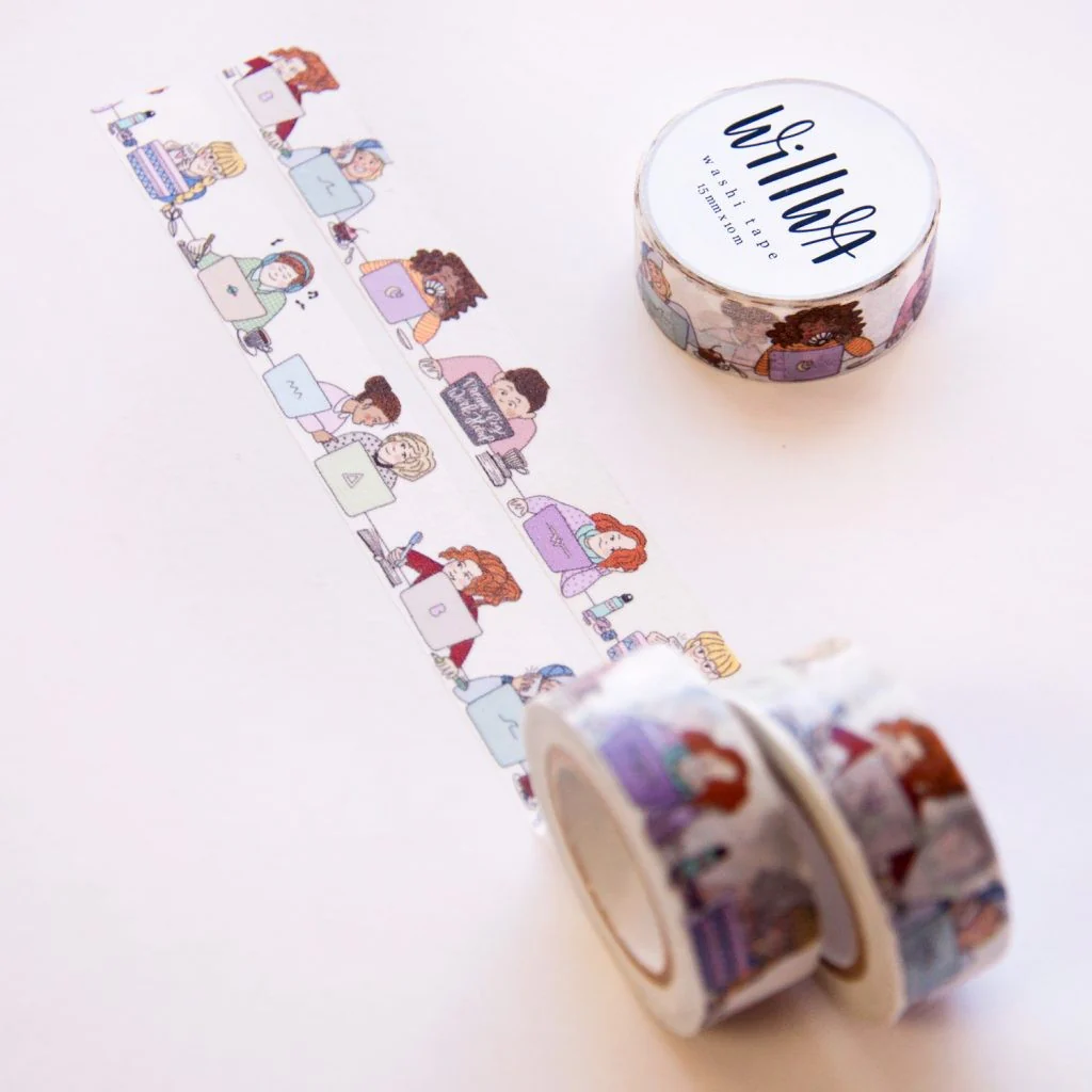 Taśma washi Willwa | Z laptopem w kawiarni - Image 3