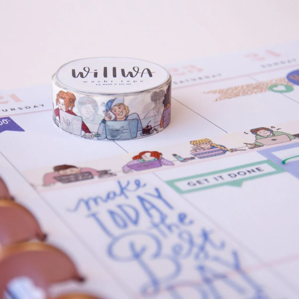Taśma washi Willwa | Z laptopem w kawiarni - Image 6