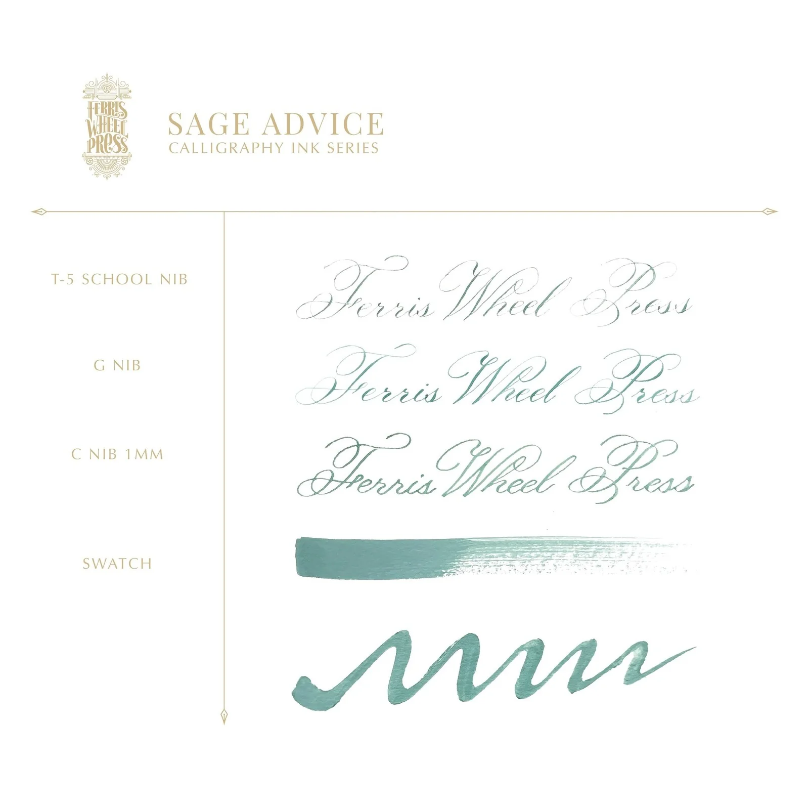 Tusz do kaligrafii Ferris Wheel Press | Fanciful Events: Sage Advice 28ml - Image 3