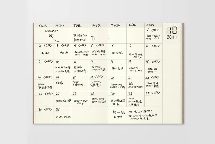 Wkład do Traveler's Notebook Passport Size 006 | Kalendarz wieczny miesięczny - Image 3