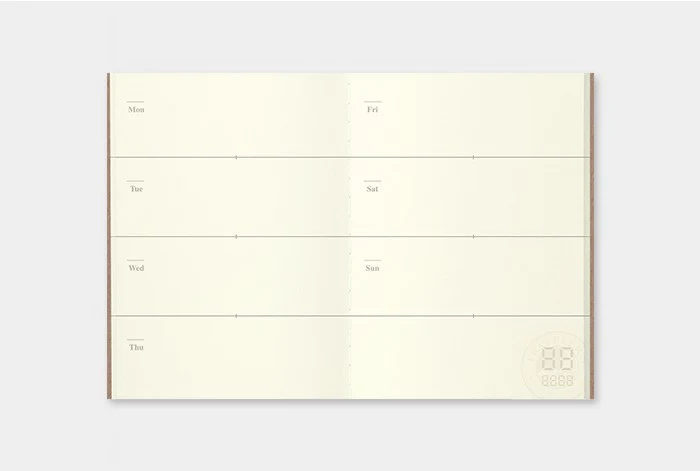 Wkład do Traveler's Notebook Passport Size 007 | Kalendarz wieczny tygodniowy - Image 3