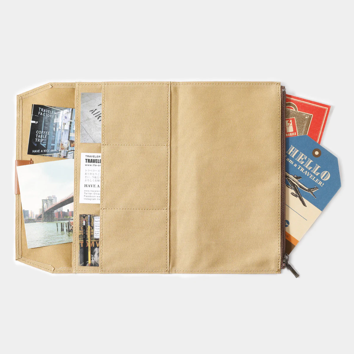 Wkład do Traveler's Notebook Kieszonka na Zamek | Beżowa - Image 8