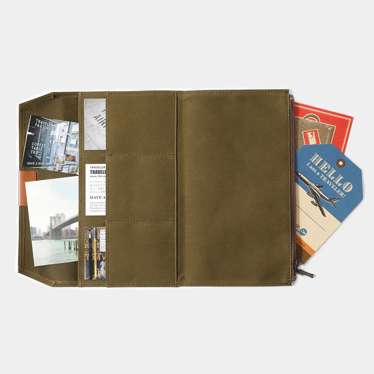 Wkład do Traveler's Notebook Kieszonka na Zamek | Oliwkowa - Image 8