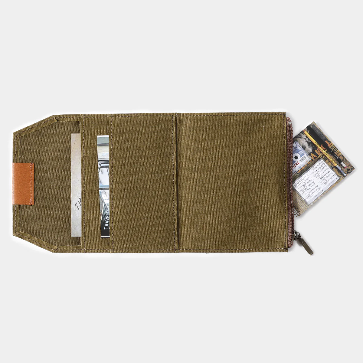 Wkład do Traveler's Notebook Passport Size Kieszonka na Zamek | Oliwkowa - Image 7