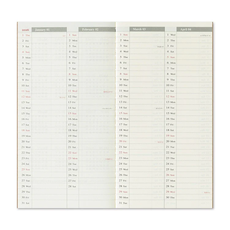 Wkład do Traveler's Noteboook 2026 | Tygodniowy wertykalny - Image 5