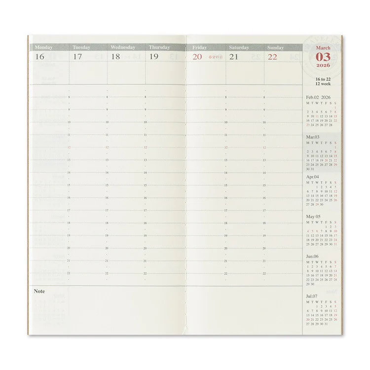 Wkład do Traveler's Noteboook 2026 | Tygodniowy wertykalny - Image 6