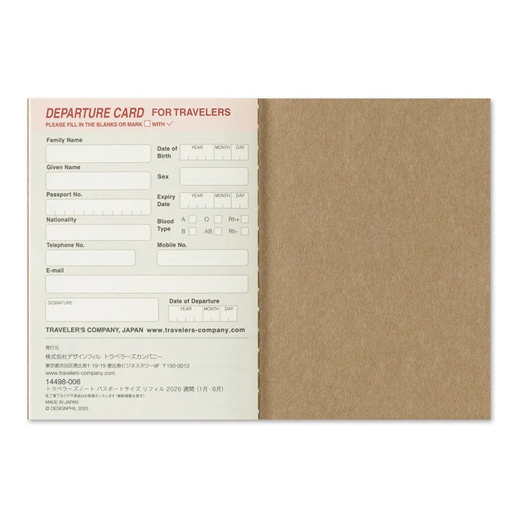 Wkład do Traveler's Noteboook Passport Size 2026 | Tygodniowy - Image 7
