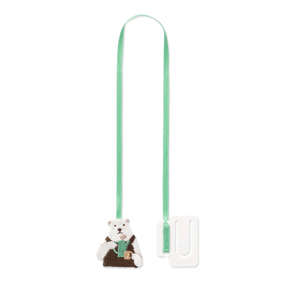 Zakładka haftowana Midori Bookmarker Clip | Miś - Image 2