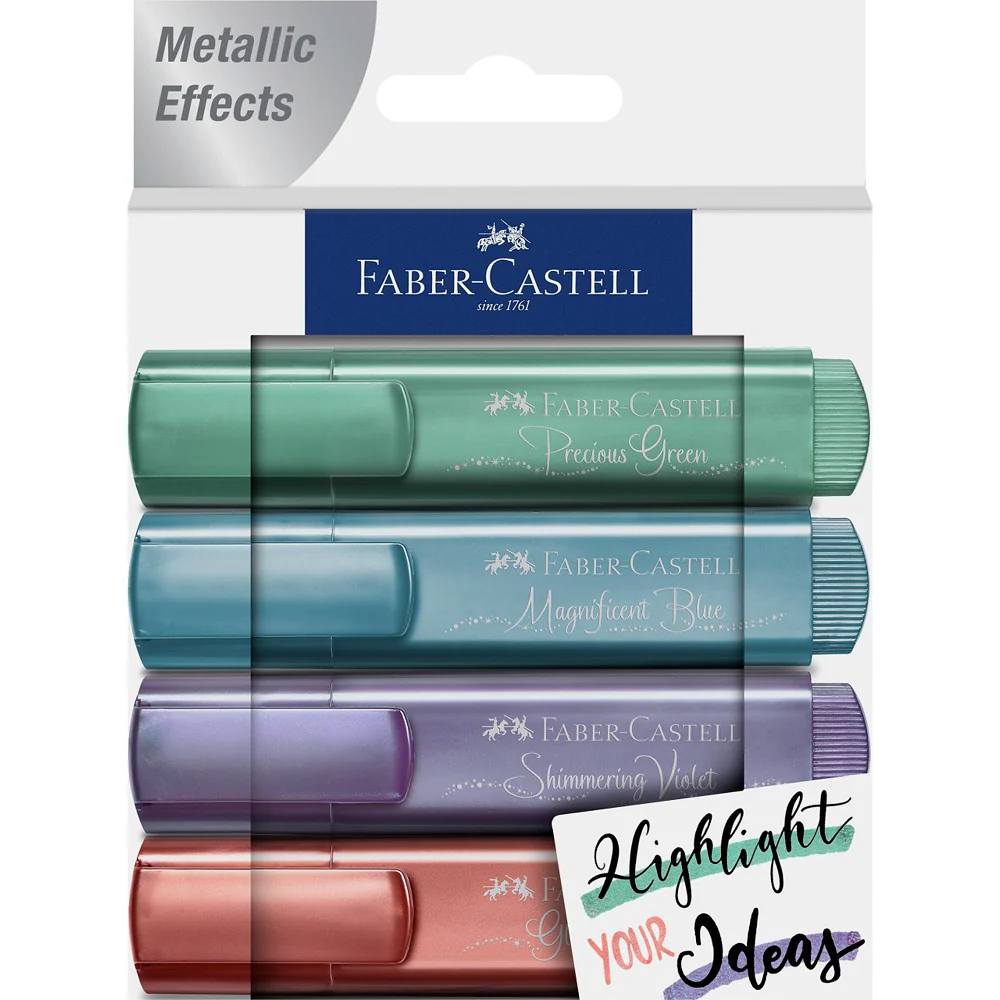 Zakreślacze Faber-Castell Metallic Effects 4 sztuki - Image 3