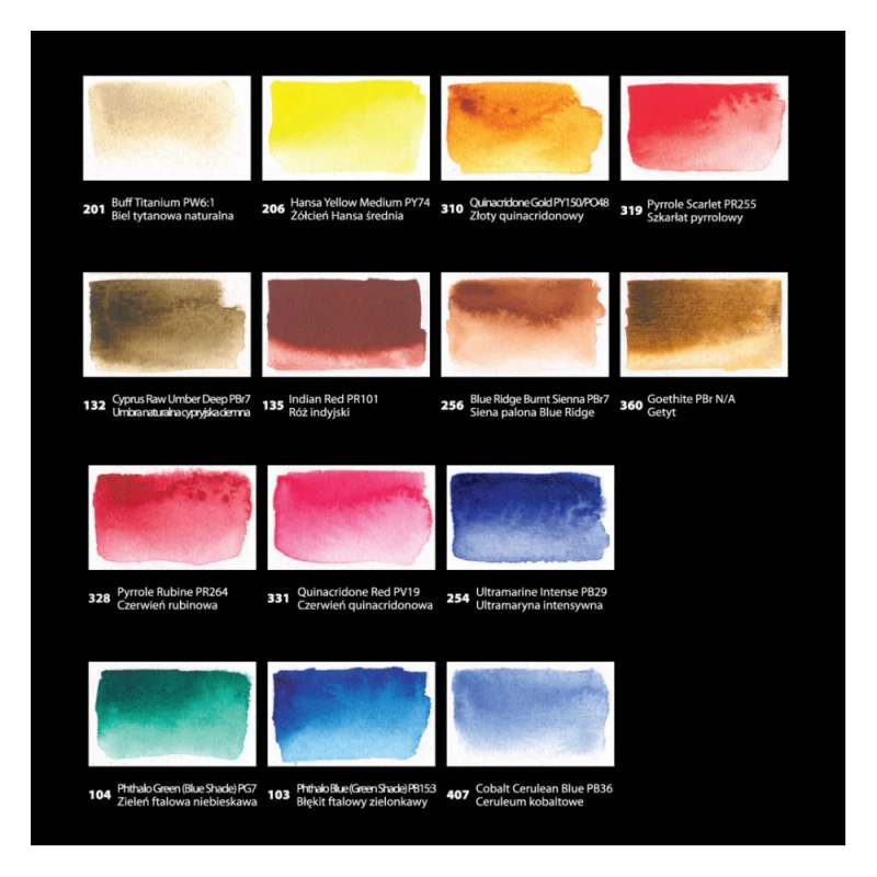 Zestaw akwareli w kostkach Aquarius 14 kolorów | Mixing Palette - Image 3