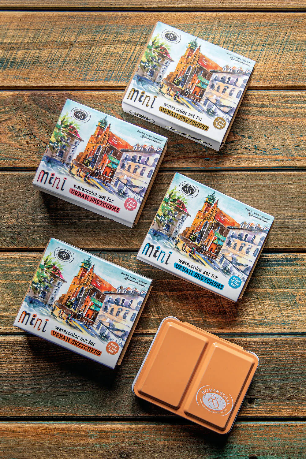 Zestaw akwareli w półkostkach Mini Urban Sketchers 8 kolorów | Brzoskwiniowy - Image 10