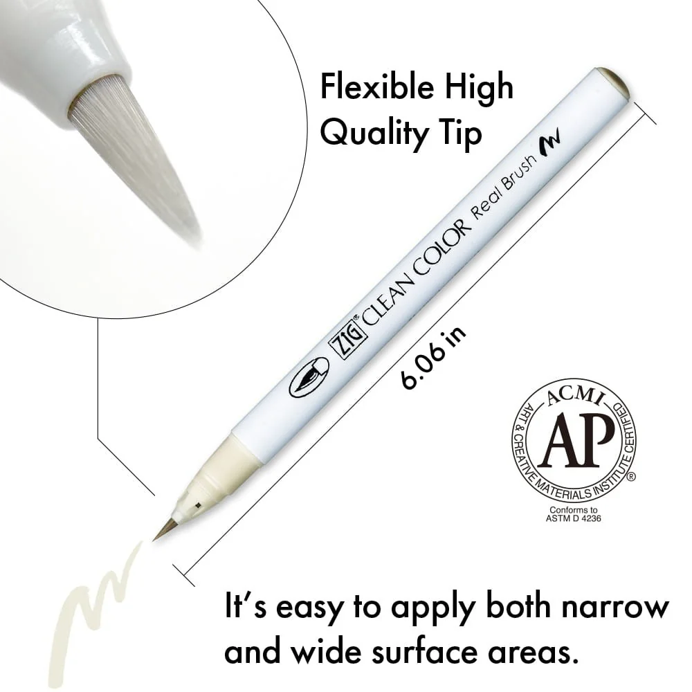 Zestaw Brush Penów Kuretake Zig Clean Color Real Brush Warm Gray - Image 7