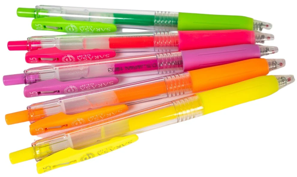 Zestaw długopisów żelowych SARASA Zebra | Neon Color 5 szt. - Image 2