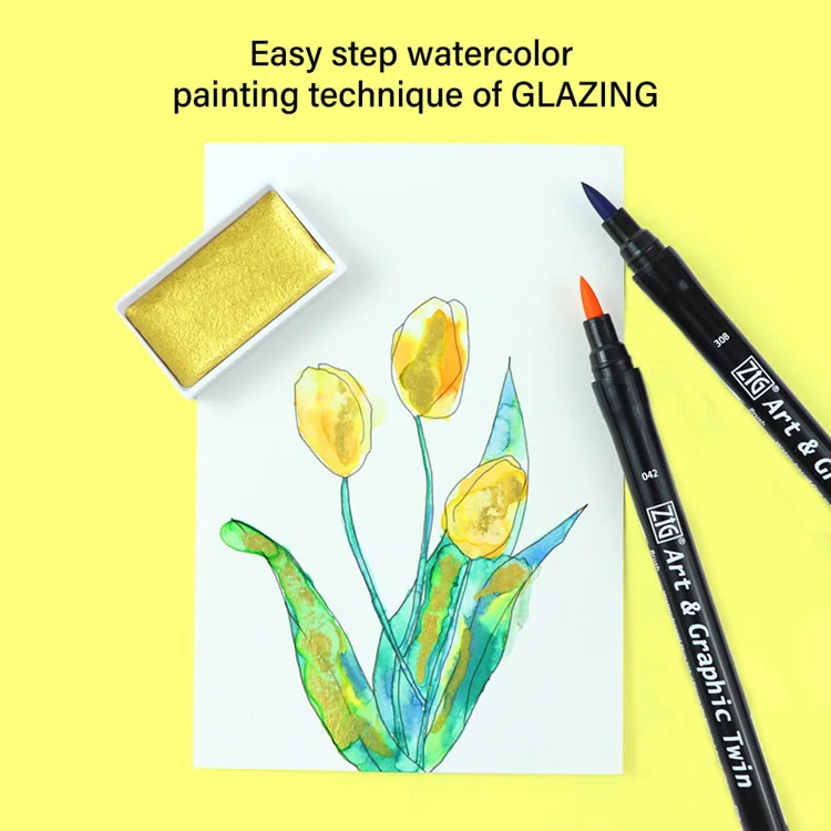 Zestaw do malowania Kuretake Exploring Watercolor | Kwiaty - Image 8