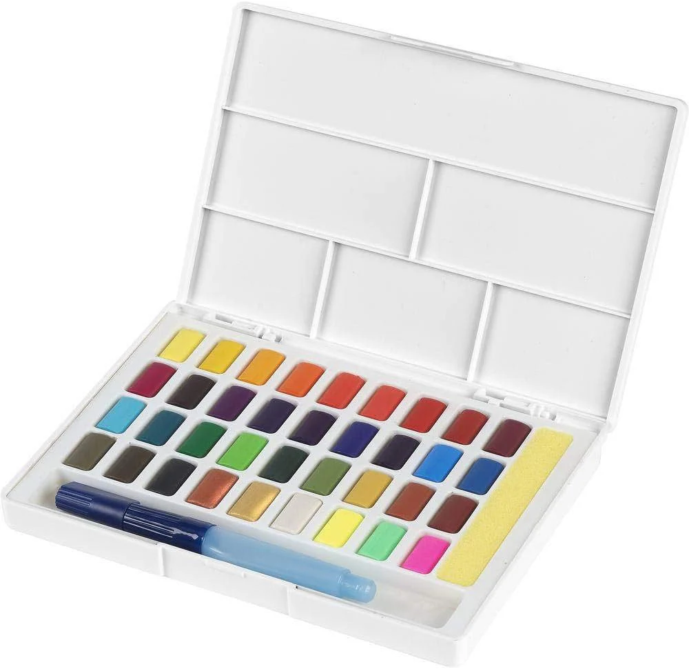 Zestaw farb akwarelowych Faber-Castell Creative Studio z pędzlem | 36 kolorów - Image 2