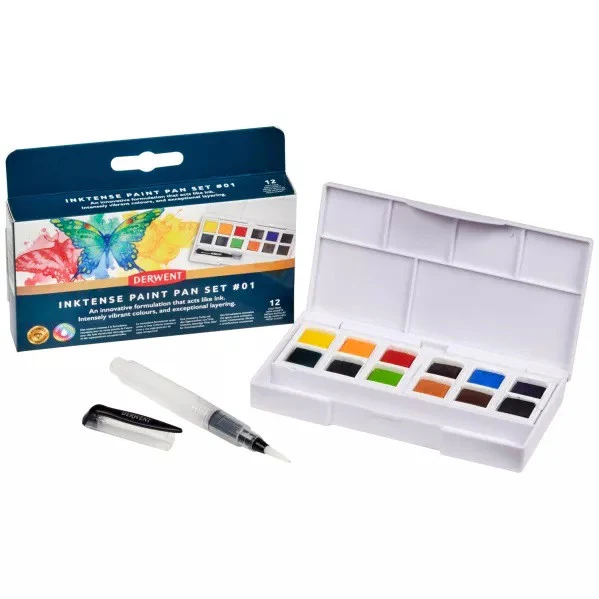 Zestaw farb Derwent Inktense Paint Pan Set | 12 kolorów - Image 2