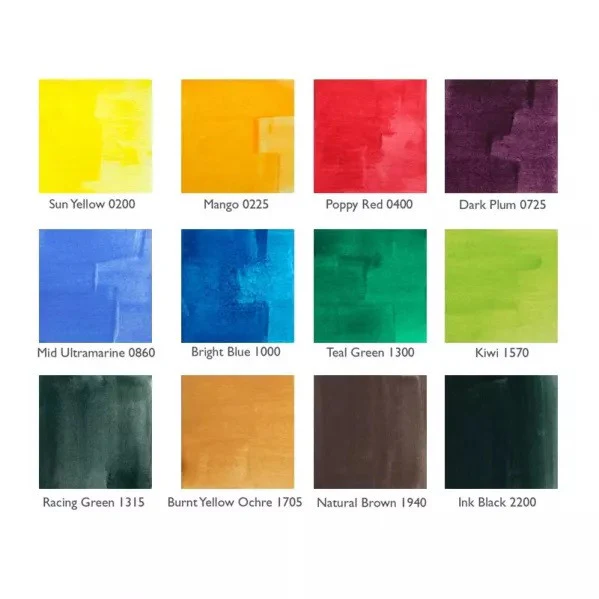 Zestaw farb Derwent Inktense Paint Pan Set | 12 kolorów - Image 3