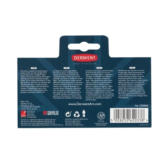 Zestaw farb Derwent Pastel Shades Paint Pan Set 12 kolorów - Image 10