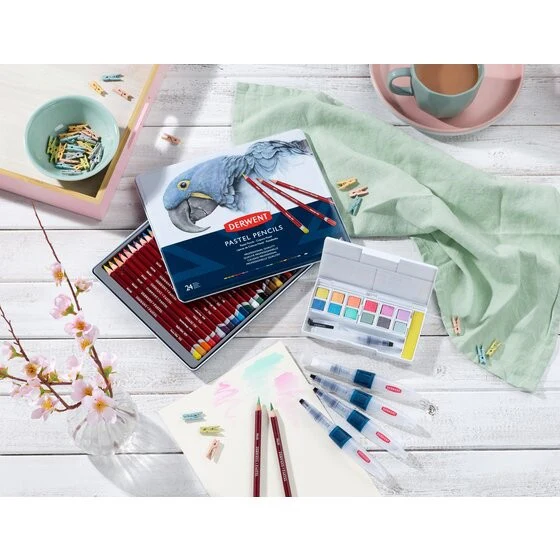 Zestaw farb Derwent Pastel Shades Paint Pan Set 12 kolorów - Image 11
