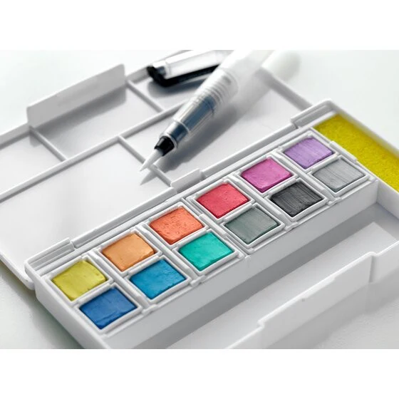 Zestaw farb Derwent Pastel Shades Paint Pan Set 12 kolorów - Image 3