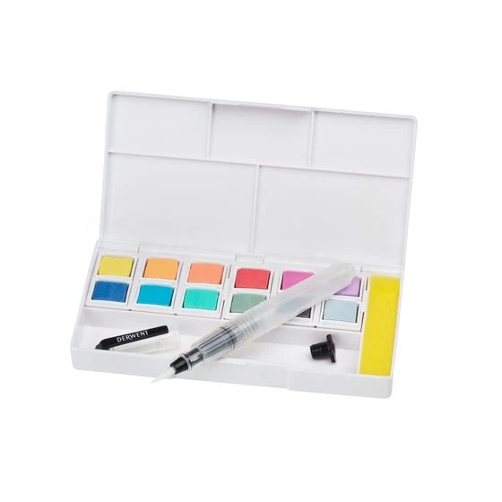 Zestaw farb Derwent Pastel Shades Paint Pan Set 12 kolorów - Image 4