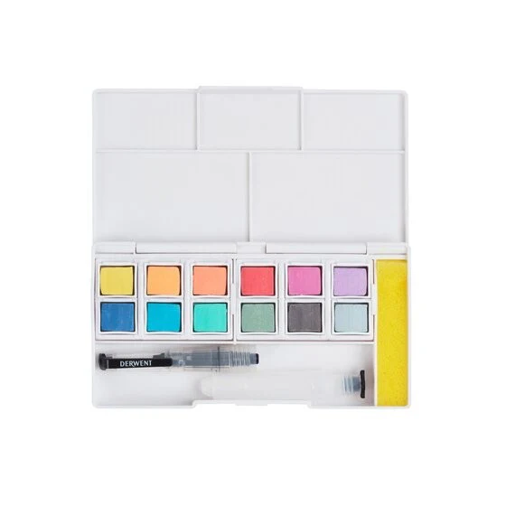 Zestaw farb Derwent Pastel Shades Paint Pan Set 12 kolorów - Image 6
